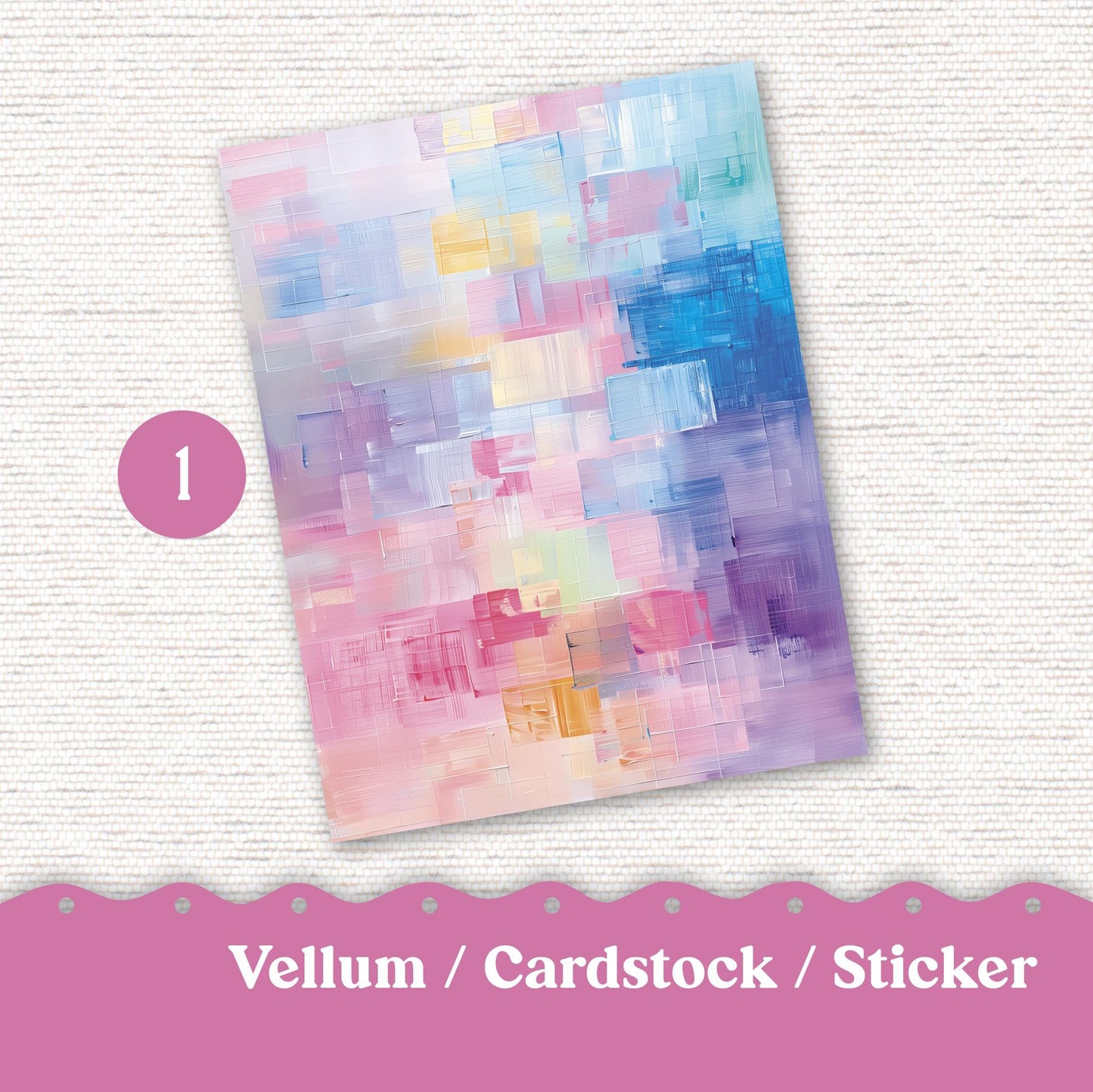 Vellum or Cardstock Dashboard Tip-in for Planners or Junk Journaling - 109V - Periwinkle Abstract