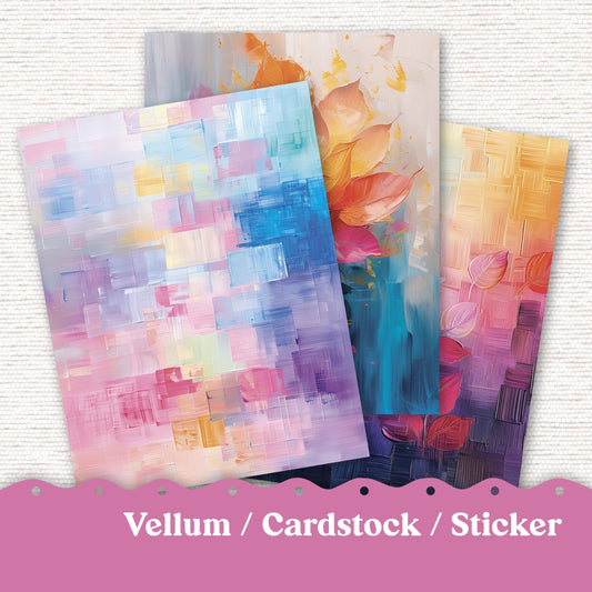 Vellum or Cardstock Dashboard Tip-in for Planners or Junk Journaling - 109V - Periwinkle Abstract