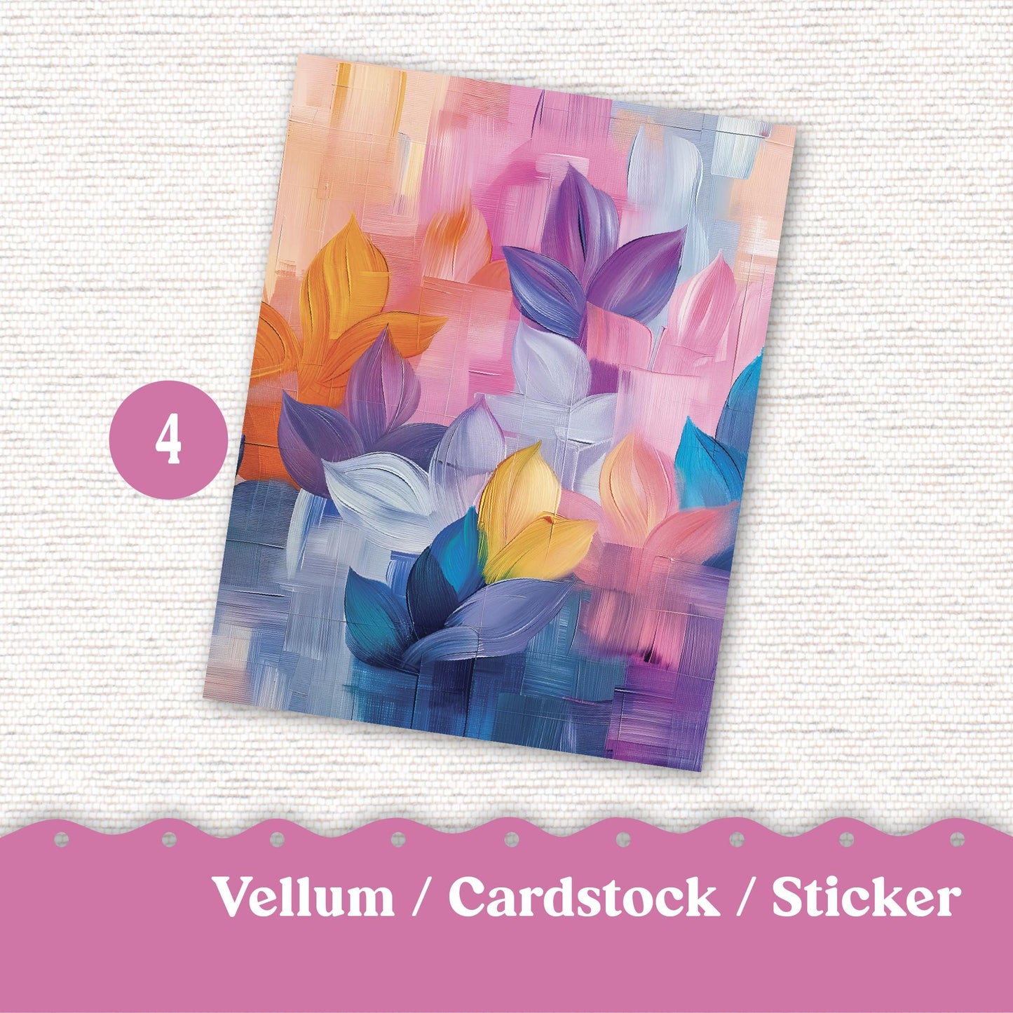 Vellum or Cardstock Dashboard Tip-in for Planners or Junk Journaling - 109V - Periwinkle Abstract