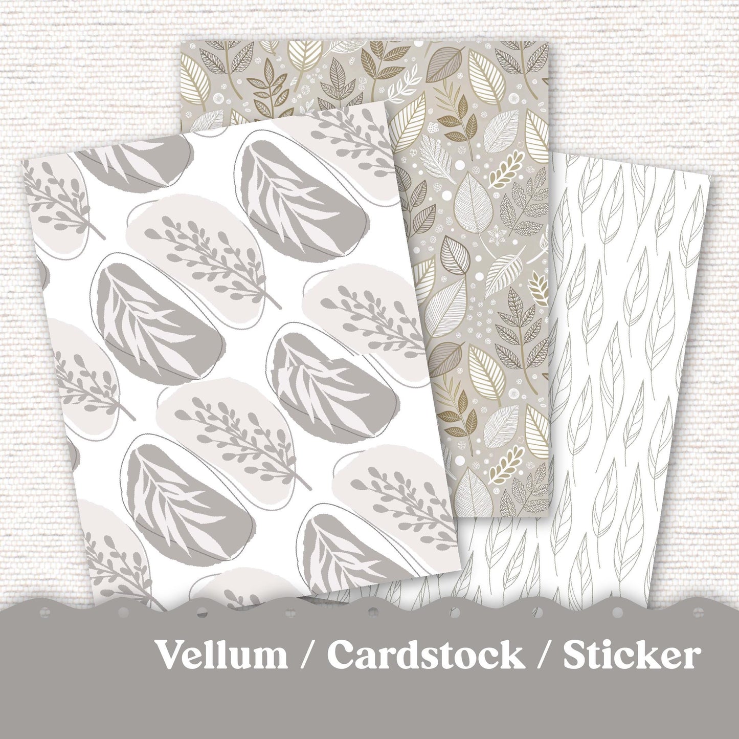 Vellum or Cardstock Dashboard Tip-in for Planners or Junk Journaling - 121V - Neutral Abstract