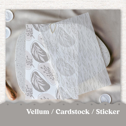 Vellum or Cardstock Dashboard Tip-in for Planners or Junk Journaling - 121V - Neutral Abstract