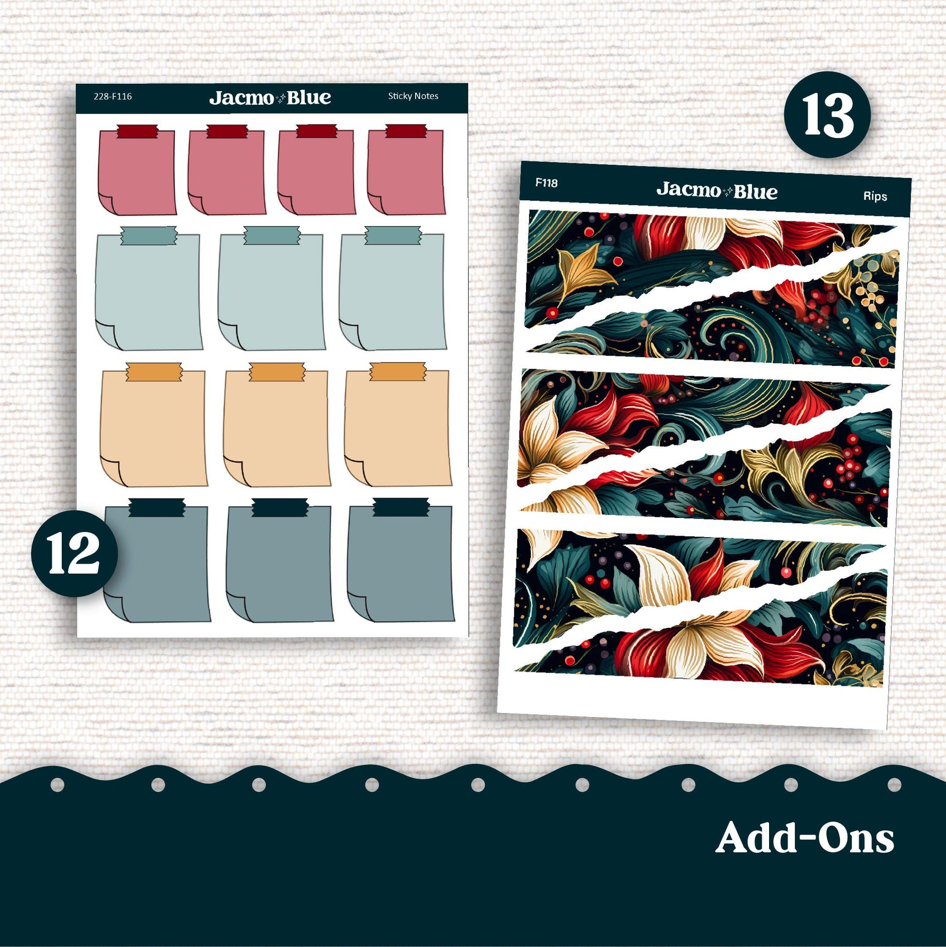 December Swirls Weekly Planner Sticker Kit Vertical Planner Stickers Kit 228 - Standard Vertical 1.5" Columns A5 B6