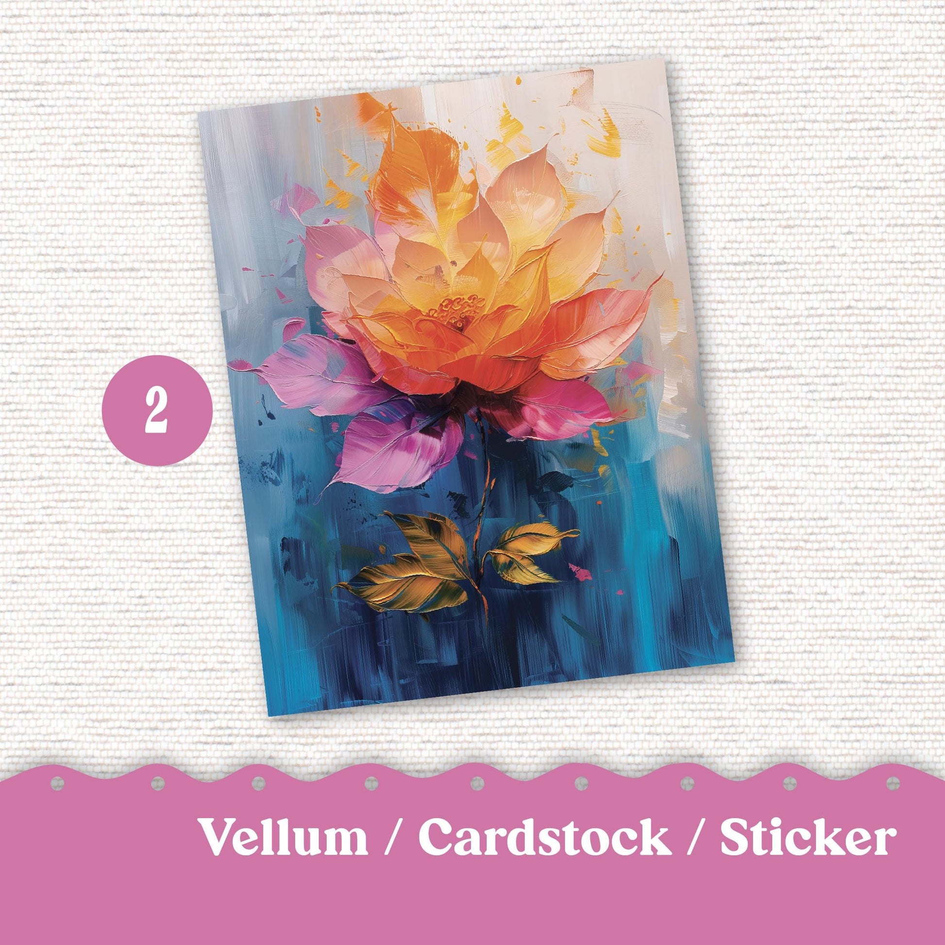 Vellum or Cardstock Dashboard Tip-in for Planners or Junk Journaling - 109V - Periwinkle Abstract