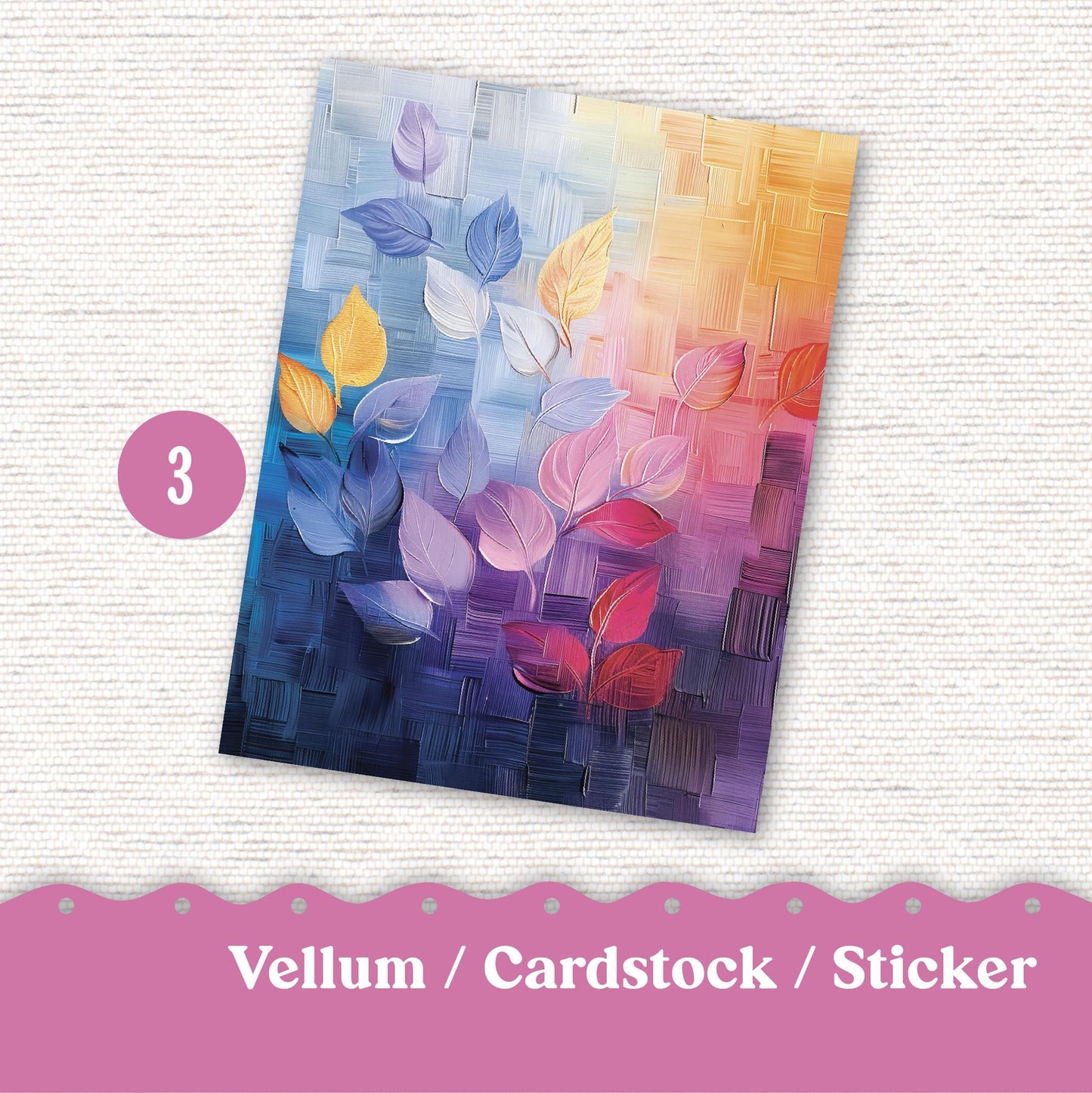 Vellum or Cardstock Dashboard Tip-in for Planners or Junk Journaling - 109V - Periwinkle Abstract