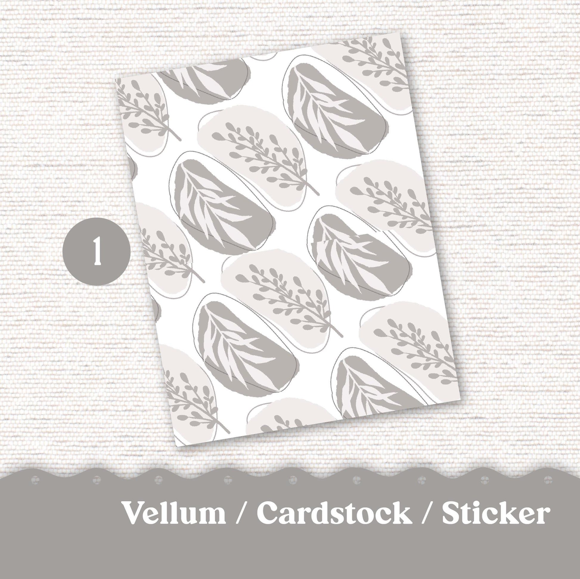 Vellum or Cardstock Dashboard Tip-in for Planners or Junk Journaling - 121V - Neutral Abstract