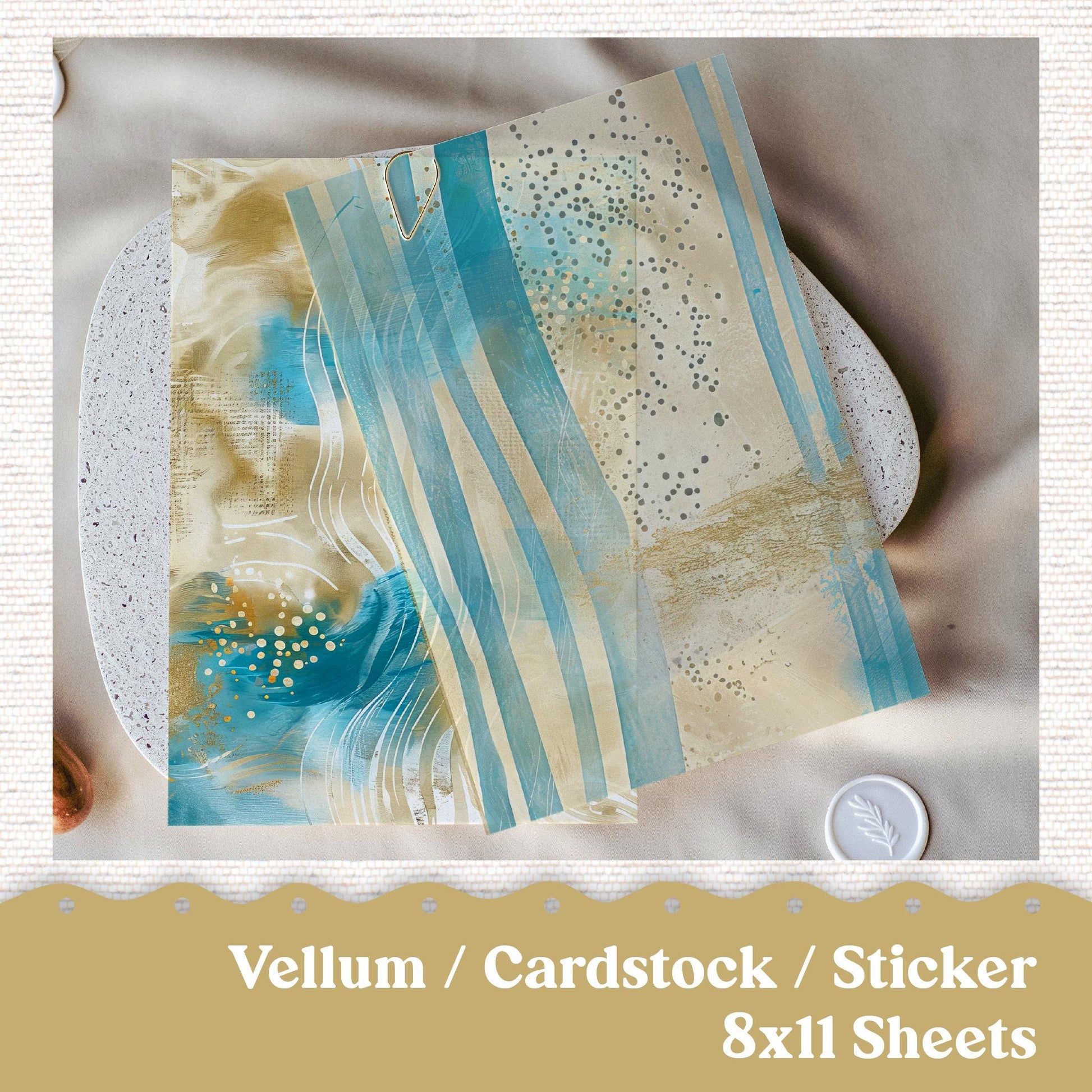 Vellum or Cardstock Dashboard Tip-in for Planners or Junk Journaling - 126V