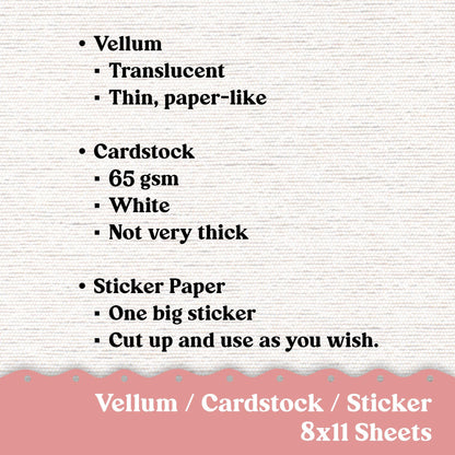 Vellum or Cardstock Dashboard Tip-in for Planners or Junk Journaling - Kit 237 Hot Chocolate