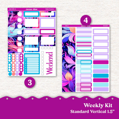 Outrageous Weekly Planner Sticker Kit Vertical Planner Stickers Kit 240v- Standard Vertical 1.5" Columns A5 B6