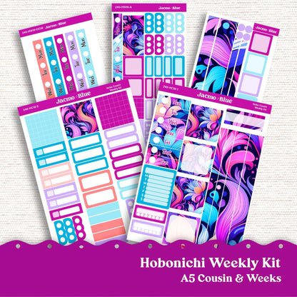 Outrageous Abstract Hobonichi Cousin & Weeks Weekly Planner Sticker Kit 240 - Vibrant