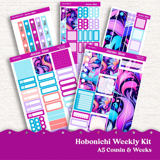 Outrageous Abstract Hobonichi Cousin & Weeks Weekly Planner Sticker Kit 240 - Vibrant