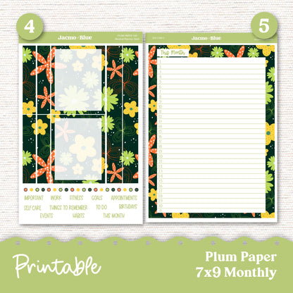 PRINTABLE September Plum Paper Planner Monthly Stickers 8x11 7x9 A5 Print and Cut - 209P