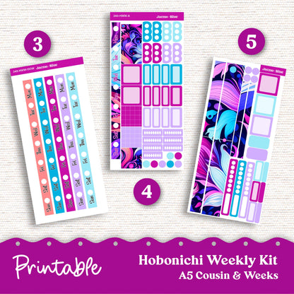 PRINTABLE Hobonichi Weekly Sticker Kit Cousin & Weeks Planner Stickers - Silhouette Cricut Transparent PNG Files 240 Outrageous