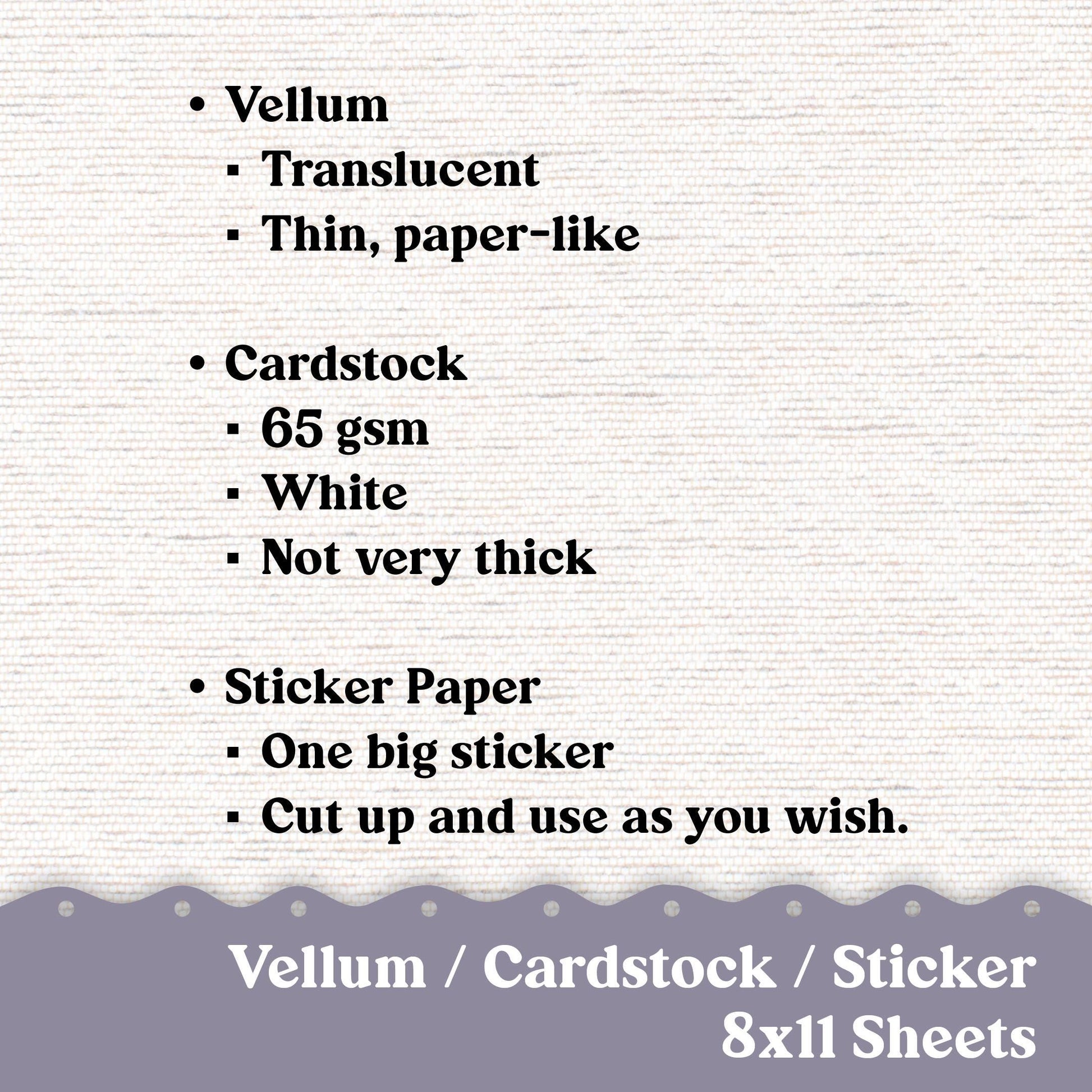 Vellum or Cardstock Dashboard Tip-in for Planners or Junk Journaling - Kit 236 Vintage Damask