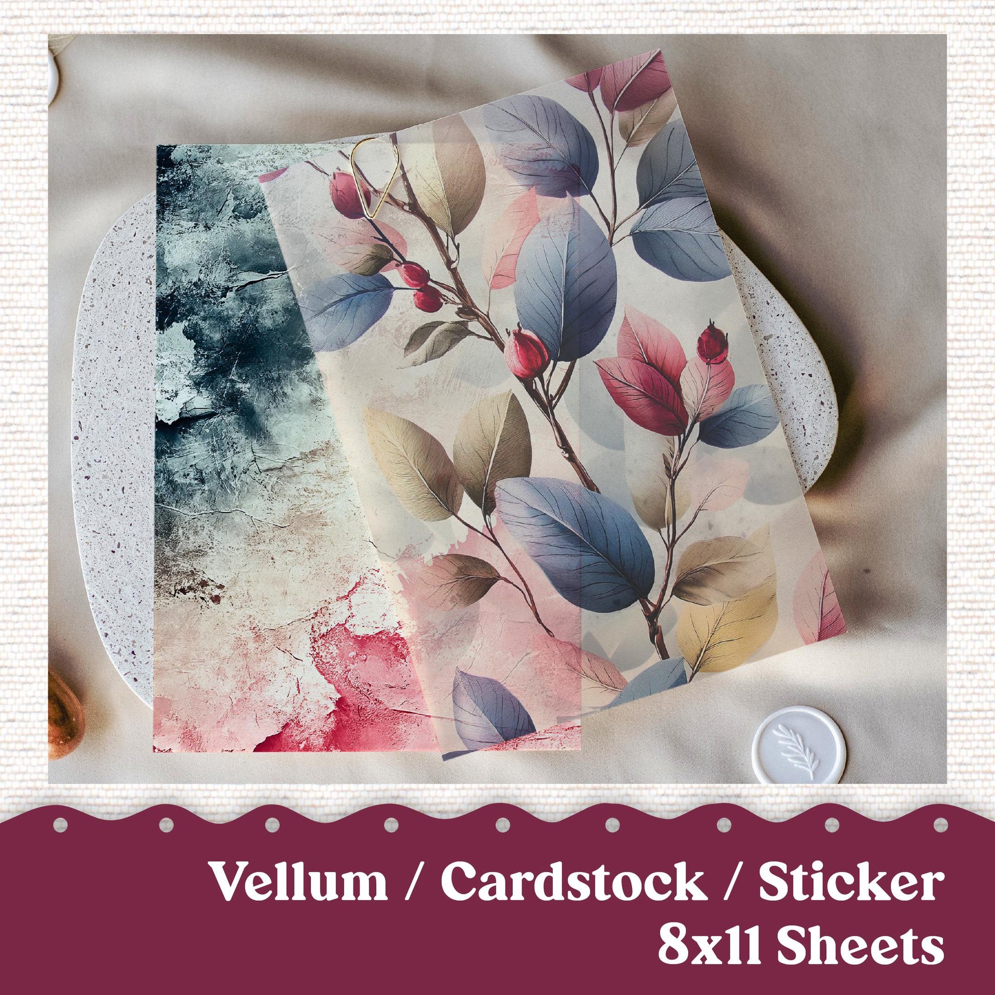 Vellum or Cardstock Dashboard Tip-in for Planners or Junk Journaling - 127V