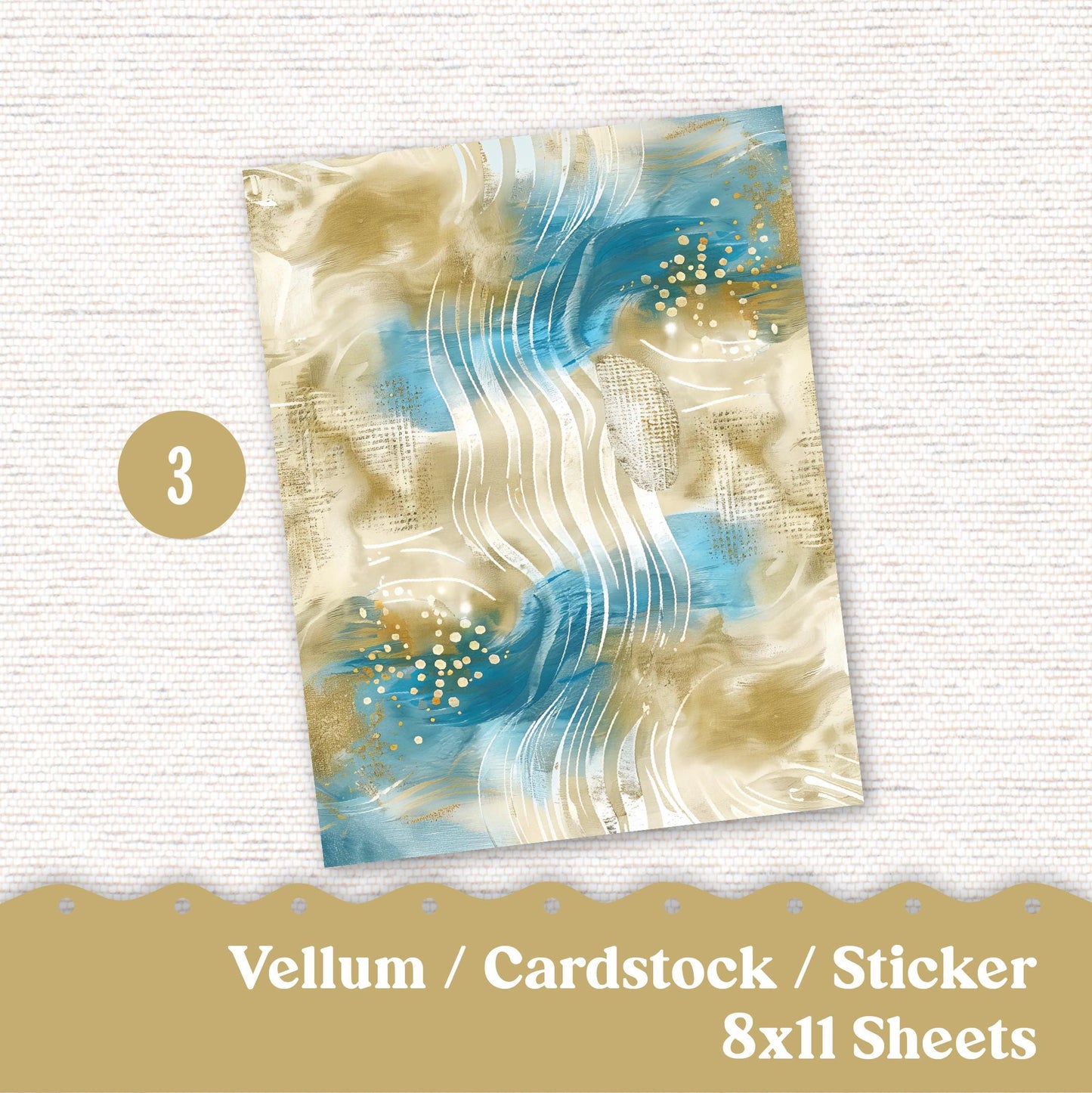 Vellum or Cardstock Dashboard Tip-in for Planners or Junk Journaling - 126V