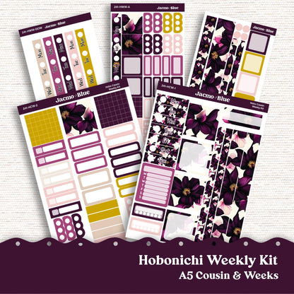 Hobonichi Cousin & Weeks Weekly Planner Sticker Kit 241 - Violet Mood