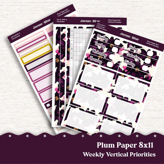 Weekly Vertical Priorities Plum Paper Kit 241 - Violet Mood