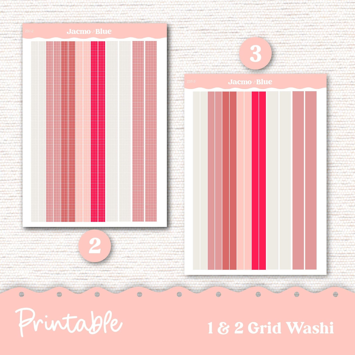 Printable Thin Washi & Minimal Basics for Journaling 3.9mm Washi Planners Sticker Kit Cricut Studio PNG Cut Files - Hot Chocolate 237P