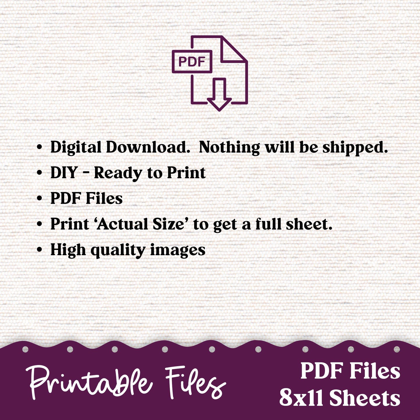 Printable Dashboard for Planner, Junk Journaling, Crafting PDF Digital Download 241P Violet Mood