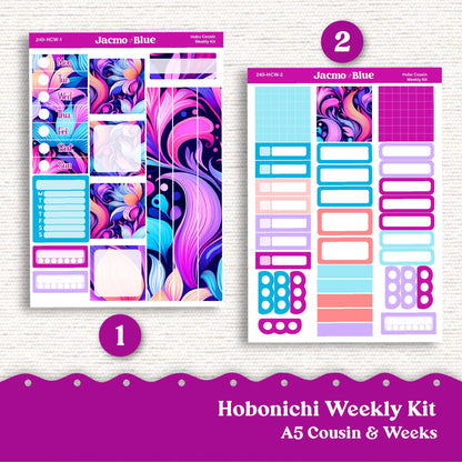 Outrageous Abstract Hobonichi Cousin & Weeks Weekly Planner Sticker Kit 240 - Vibrant