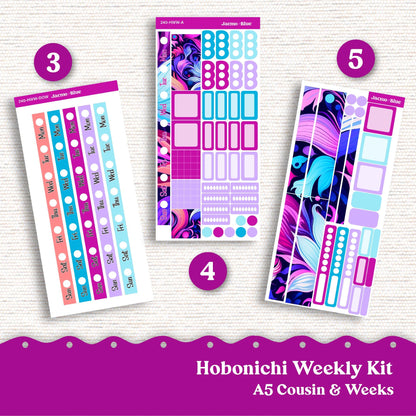 Outrageous Abstract Hobonichi Cousin & Weeks Weekly Planner Sticker Kit 240 - Vibrant