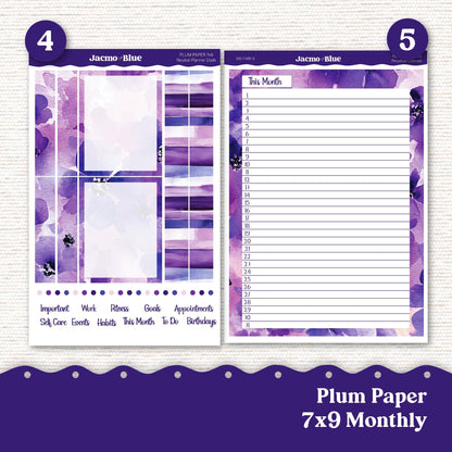 Plum Paper Monthly Sticker Kit for 8x11 7x9 A5 Planners - Kit 242 Planner Stickers 2025