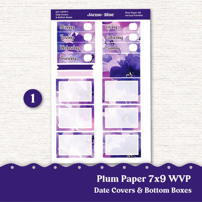 Weekly Vertical Priorities Plum Paper Kit 242 - Purple Watercolor