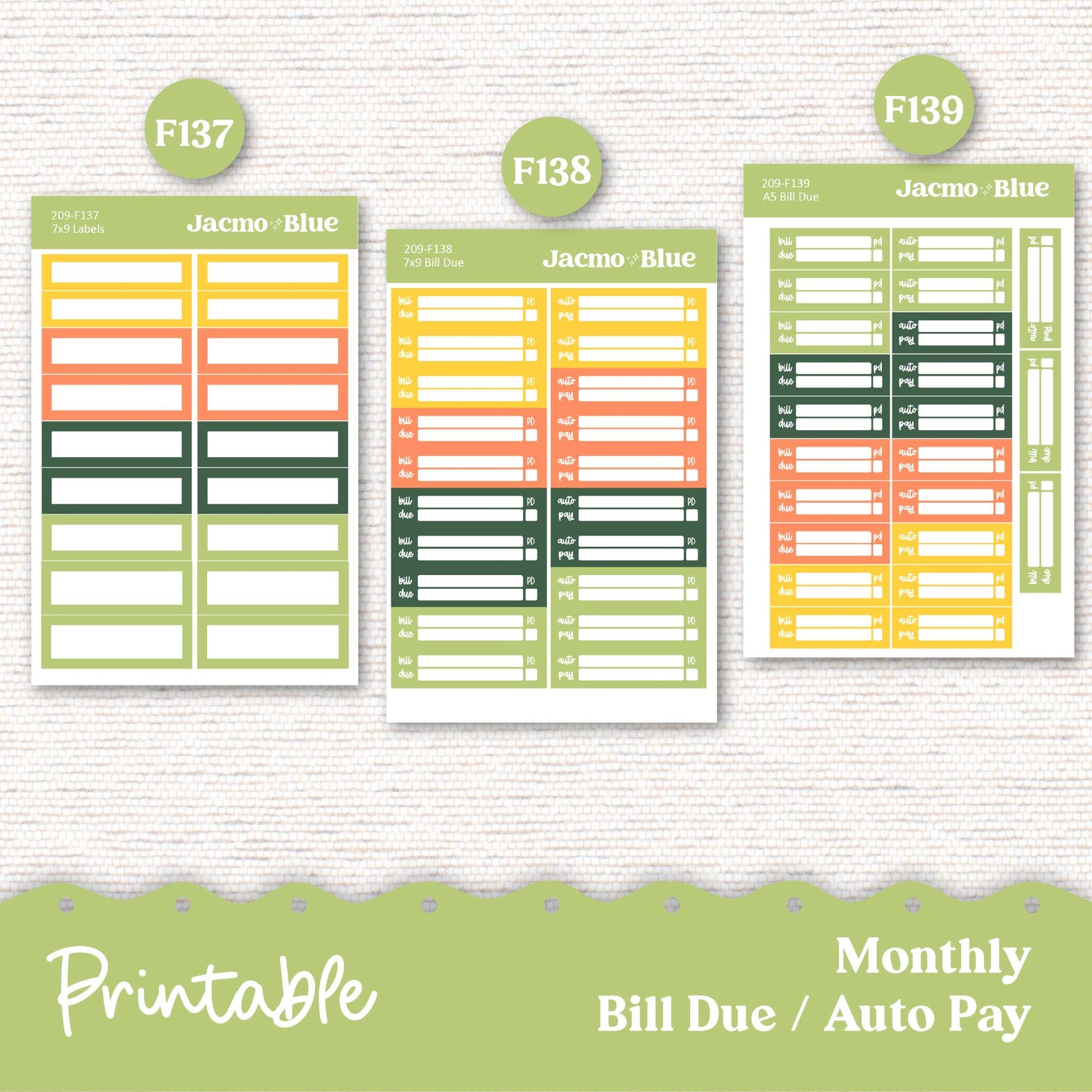 PRINTABLE September Plum Paper Planner Monthly Stickers 8x11 7x9 A5 Print and Cut - 209P