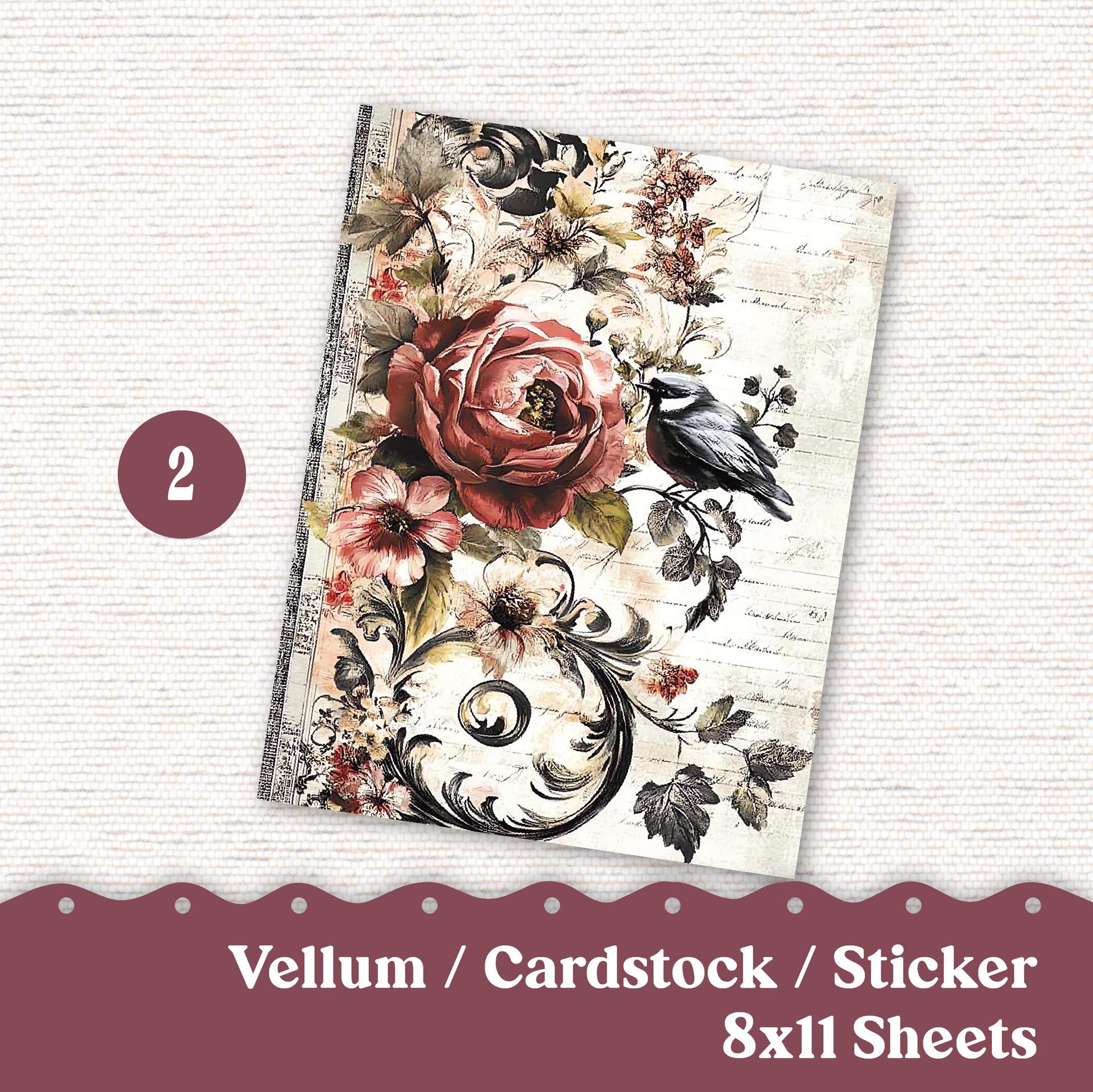 Vellum or Cardstock Dashboard Tip-in for Planners or Junk Journaling - 129V