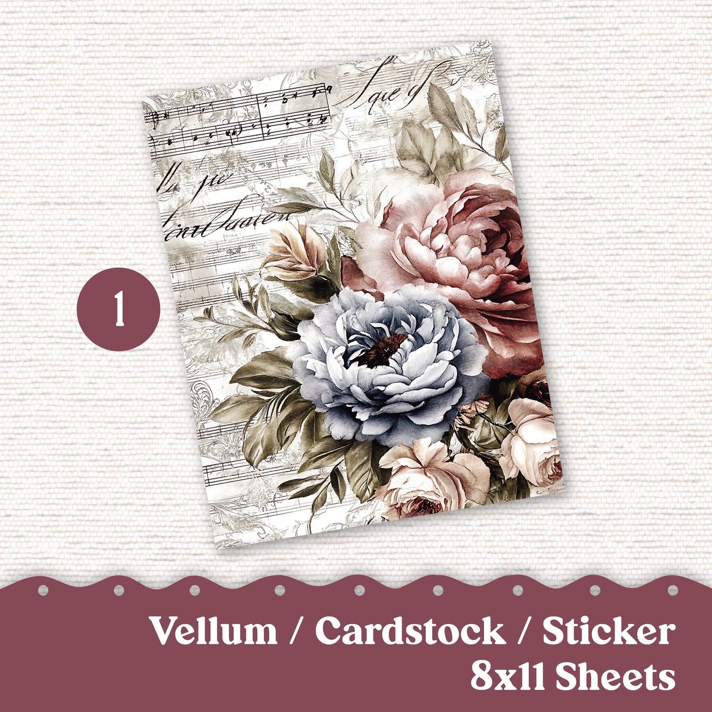 Vellum or Cardstock Dashboard Tip-in for Planners or Junk Journaling - 129V