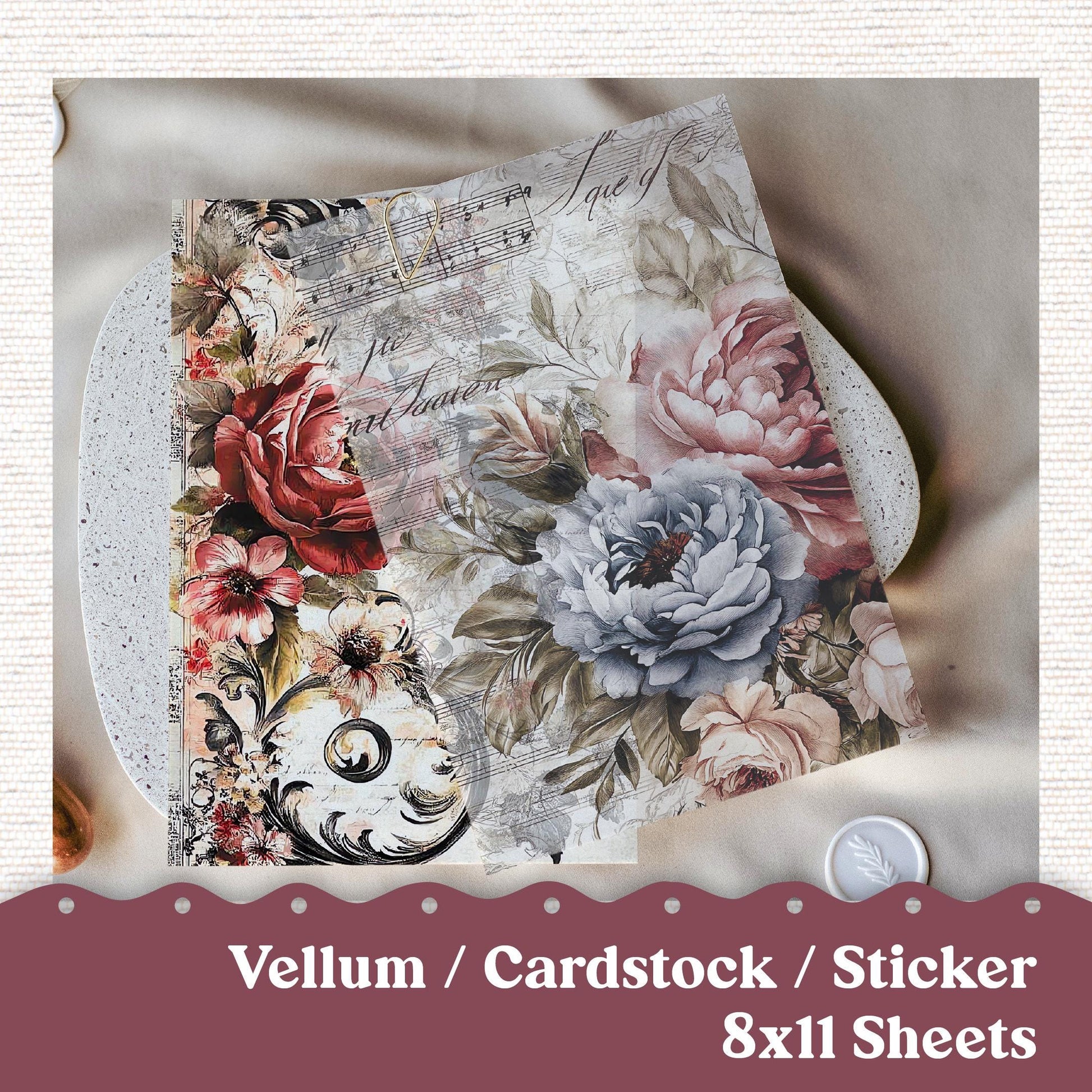 Vellum or Cardstock Dashboard Tip-in for Planners or Junk Journaling - 129V