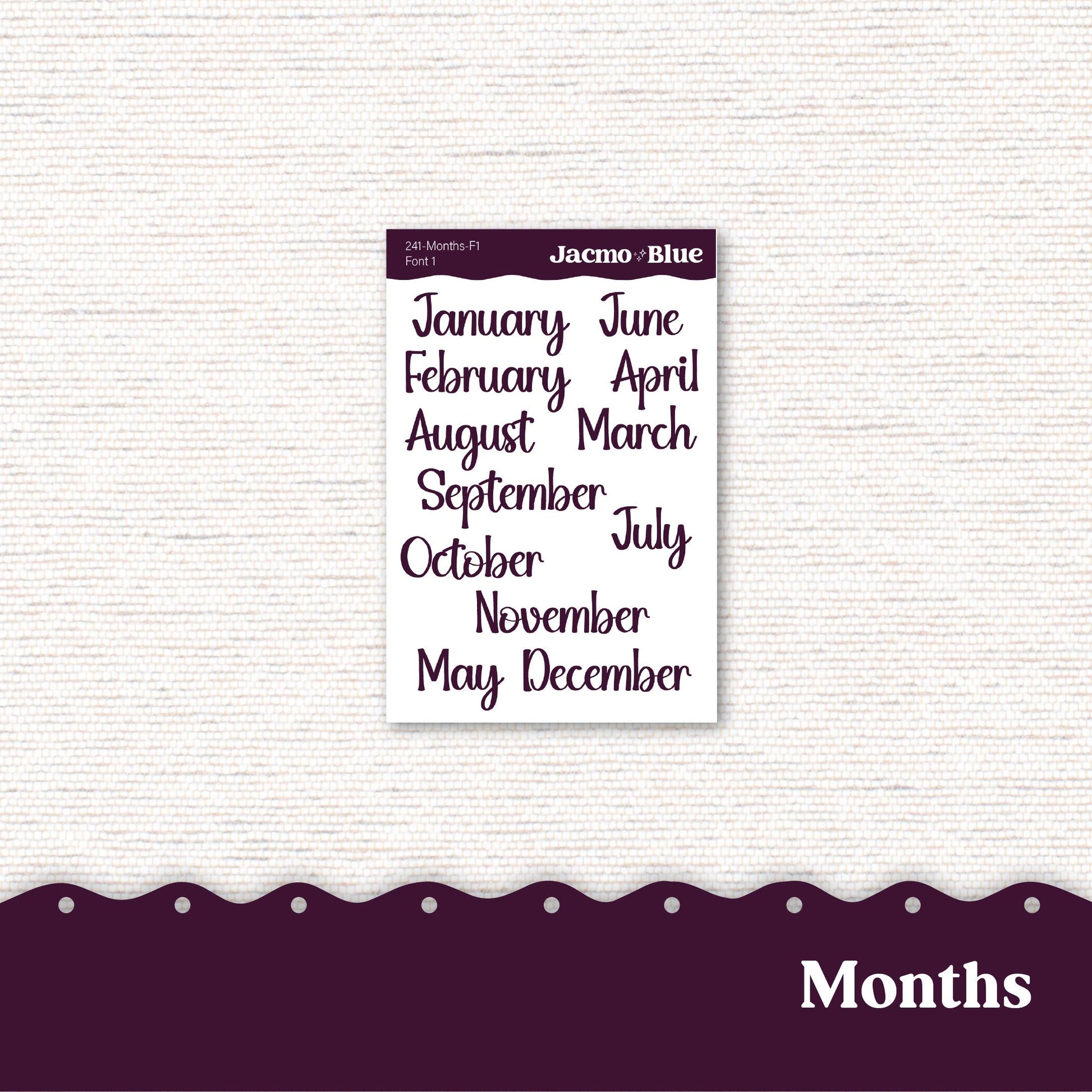 Plum Paper Monthly Sticker Kit for 8x11 7x9 A5 Planners - Kit 241 Planner Stickers Violet Mood