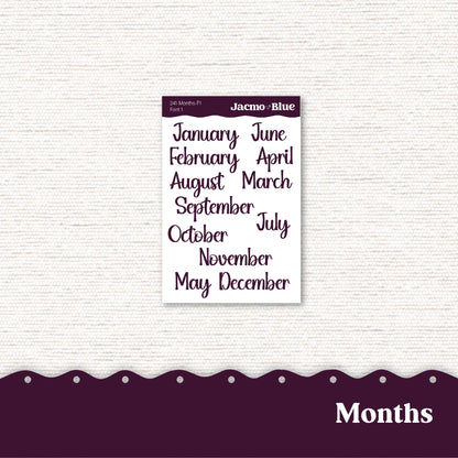 Plum Paper Monthly Sticker Kit for 8x11 7x9 A5 Planners - Kit 241 Planner Stickers Violet Mood