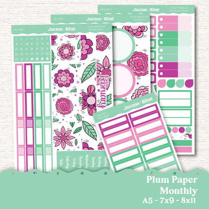 Plum Paper Monthly Sticker Kit for 8x11 7x9 A5 Planners - Kit 243 February Planner Stickers 2025