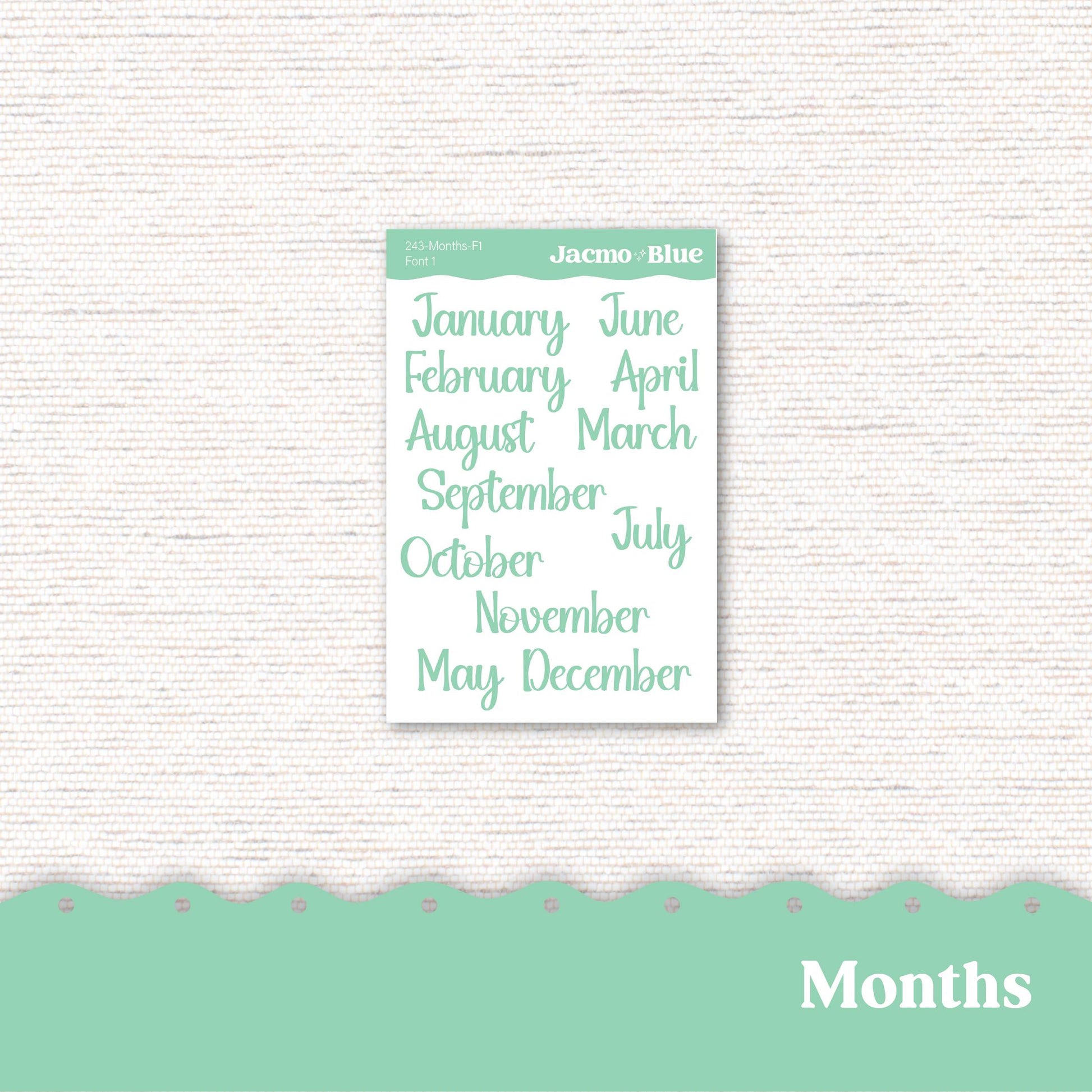 Hobonichi Cousin Monthly Planner Stickers Kit 243 February Monthly Hobo Kit 2025