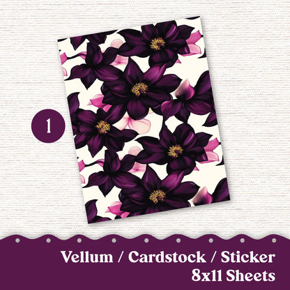 Vellum or Cardstock Dashboard Tip-in for Planners or Junk Journaling - 241V - Violet Mood