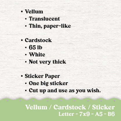 Vellum or Cardstock Dashboard Tip-in for Planners or Junk Journaling - Kit 130V - Peachy