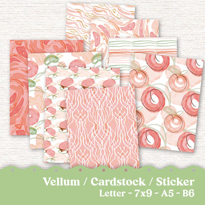 Vellum or Cardstock Dashboard Tip-in for Planners or Junk Journaling - Kit 130V - Peachy