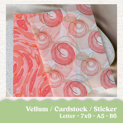 Vellum or Cardstock Dashboard Tip-in for Planners or Junk Journaling - Kit 130V - Peachy