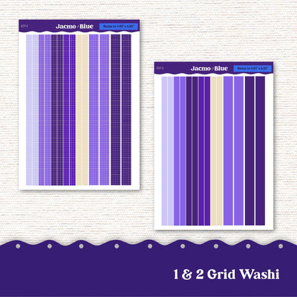 Weekly Planner Sticker Kit Vertical Planner Stickers Kit 245 Purple Watercolor - Standard Vertical 1.5" Columns A5 B6