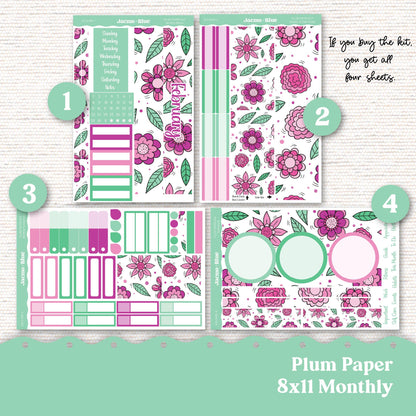 Plum Paper Monthly Sticker Kit for 8x11 7x9 A5 Planners - Kit 243 February Planner Stickers 2025