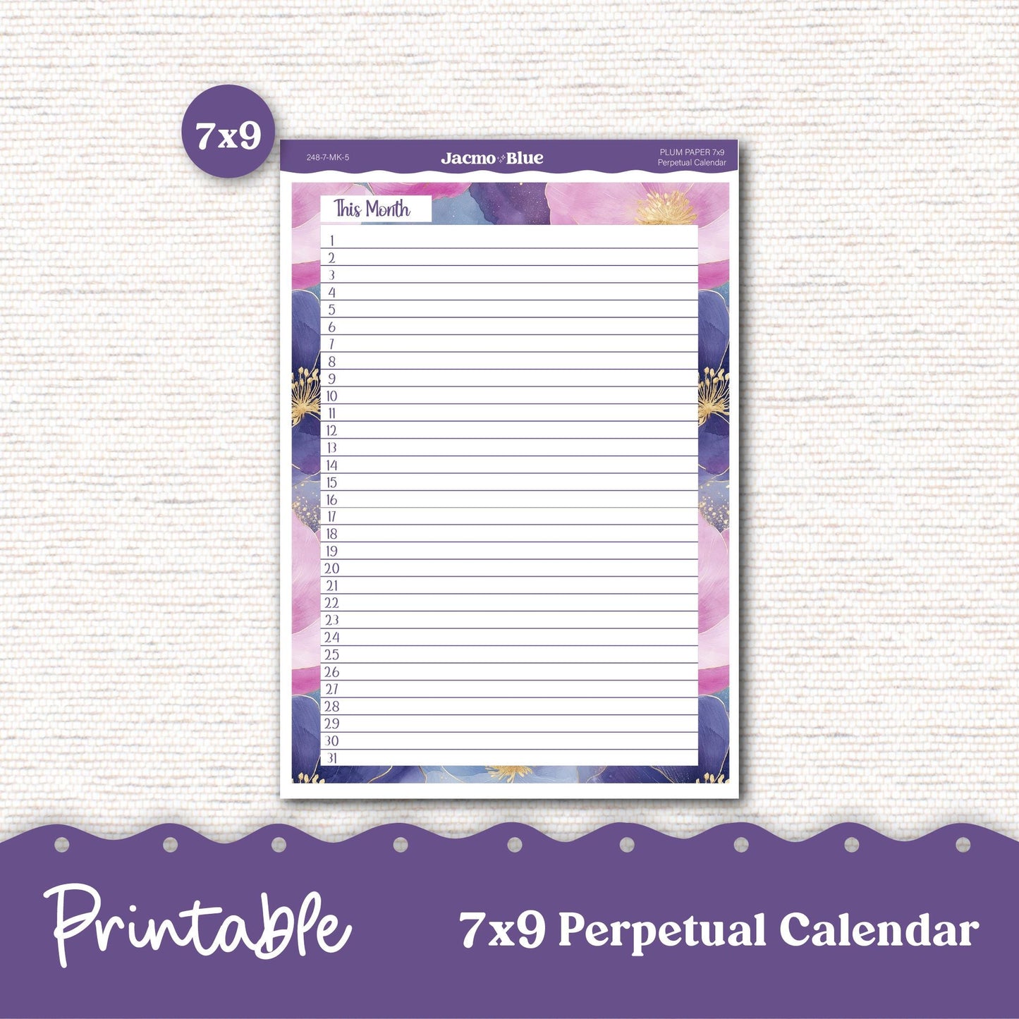 PRINTABLE Monthly Planner Stickers for Erin Condren 7x9 and A5 - Print and Cut Silhouette and Cricut - 248P