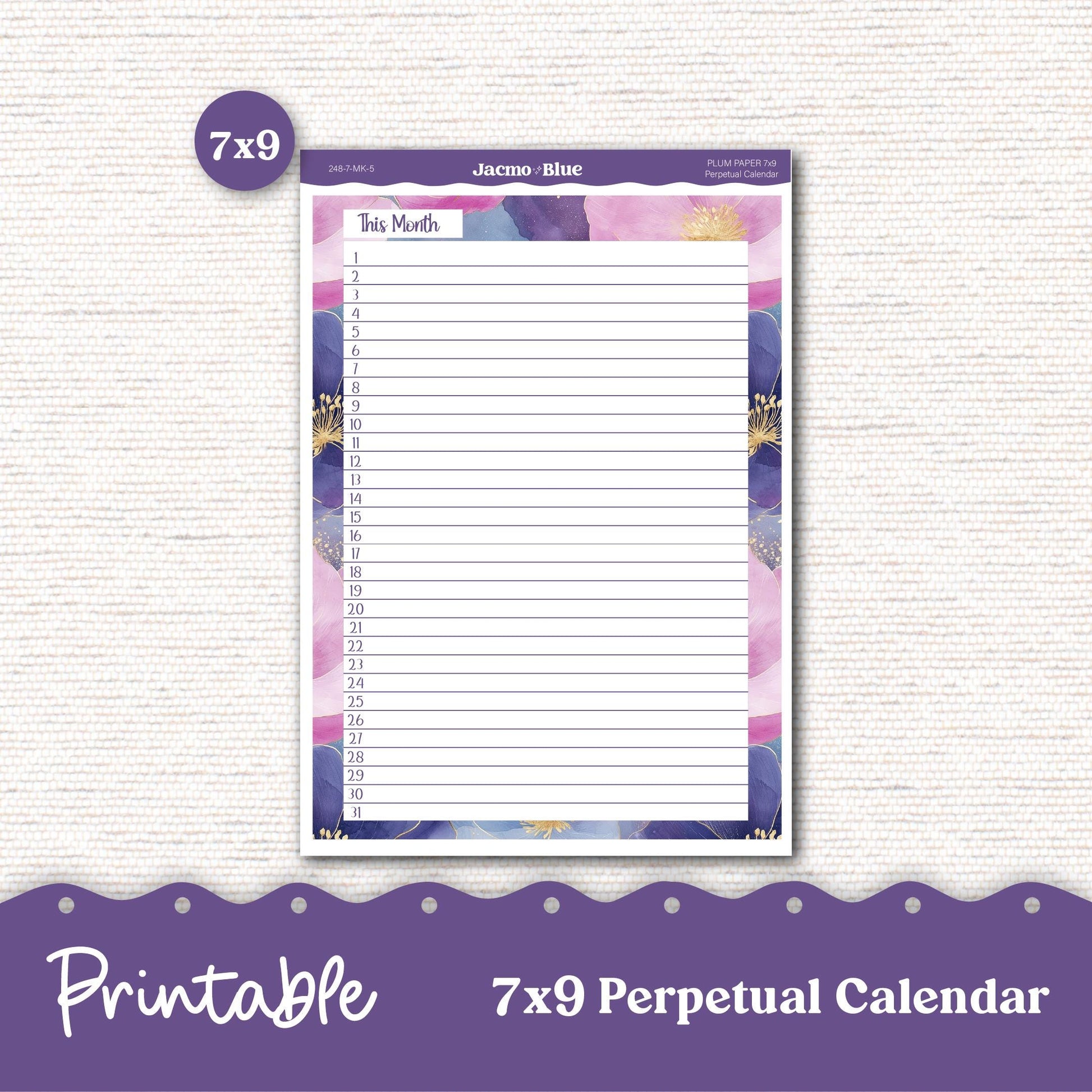 PRINTABLE Monthly Planner Stickers for Erin Condren 7x9 and A5 - Print and Cut Silhouette and Cricut - 248P