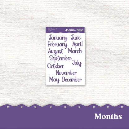 PRINTABLE Monthly Planner Stickers for Erin Condren 7x9 and A5 - Print and Cut Silhouette and Cricut - 248P