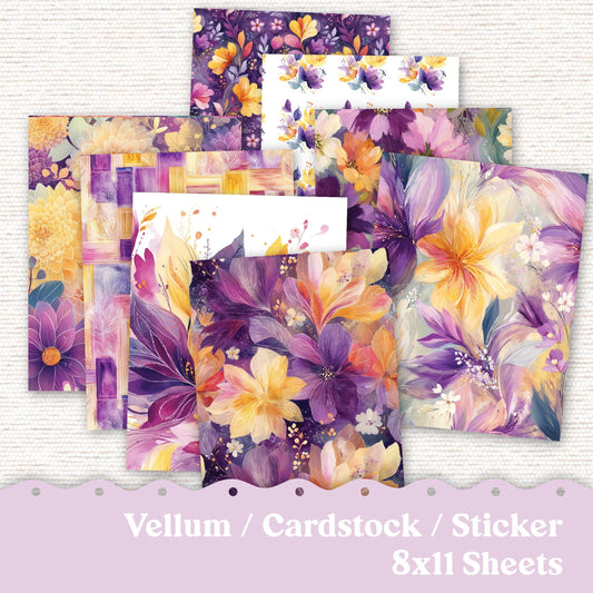 Vellum or Cardstock Dashboard Tip-in for Planners or Junk Journaling - Kit 253V