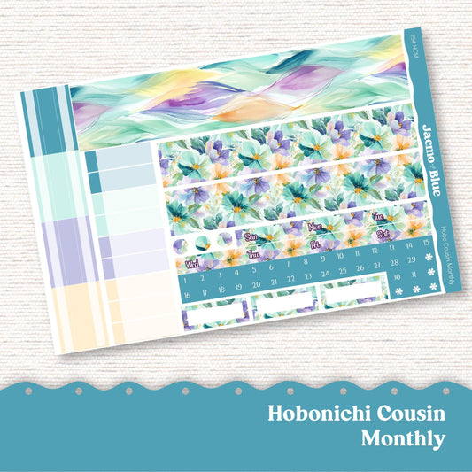 Kit 254 Hobonichi Cousin Monthly Planner Stickers Green Yellow Purple