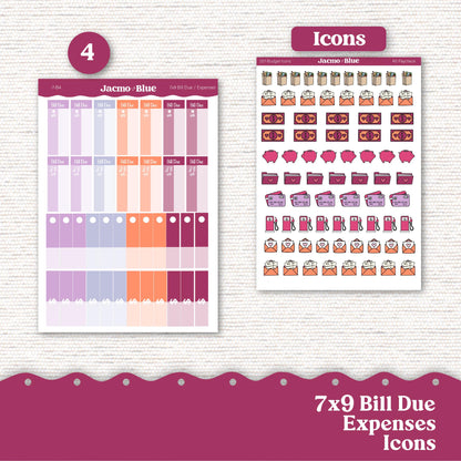 7x9 Budget Planner Sticker Kit Budget by Paycheck Trackers - Kit 257 Bright Butterflies