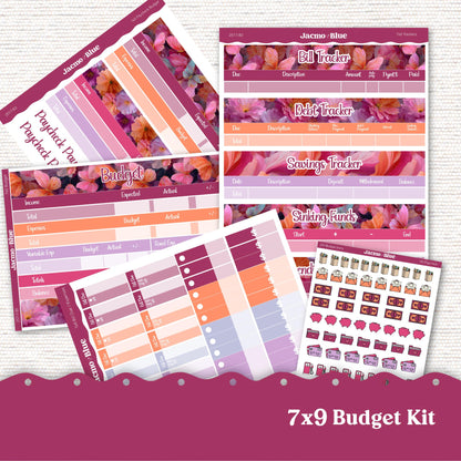 7x9 Budget Planner Sticker Kit Budget by Paycheck Trackers - Kit 257 Bright Butterflies