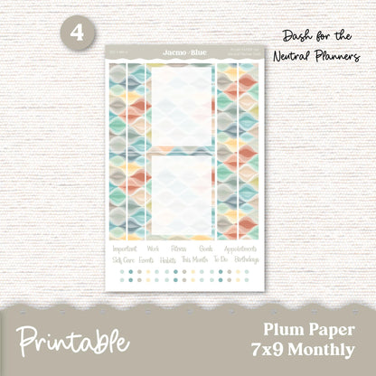 Plum Paper Planner PRINTABLE Monthly Stickers 8x11 7x9 A5 Print and Cut - Cricut Silhouette - 259P Southwestern Zen