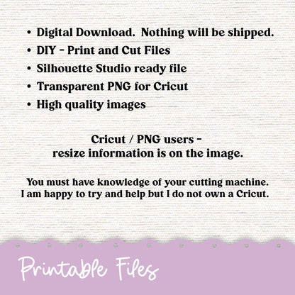 Plum Paper Planner PRINTABLE Monthly Stickers 8x11 7x9 A5 Print and Cut - Cricut Silhouette - 258P Lavender Doodle